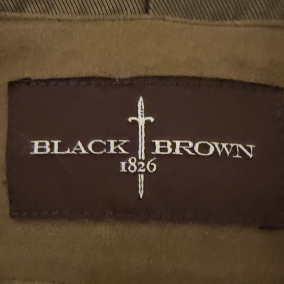 Black Brown 1826 Military or Safari Style Brushed Cotton Blazer Jacket Large - Picture 2 of 9